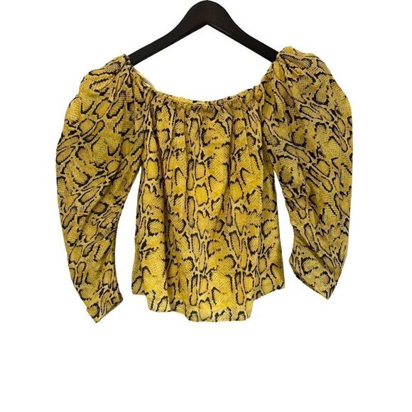 NWT Frame off the shoulder billow top In python size small - Picture 3 of 10